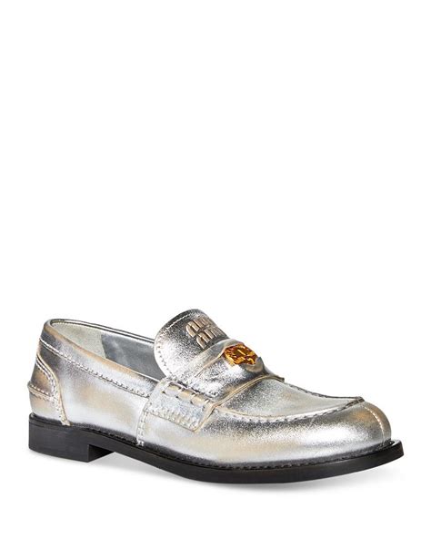 Miu Miu Women's Embellished Slip On Loafers 